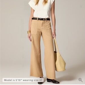 J. Crew Tan Camp-Pocket Wide-Leg Pant - Sz 29 NWT